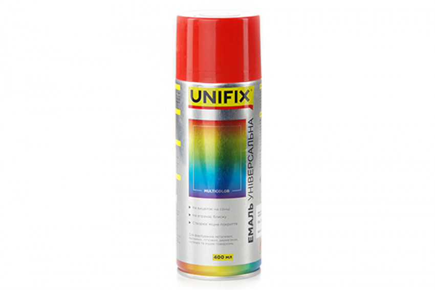 Емаль акрилова універсальна RAL 3020 Червоний гл. 400мл UNIFIX-941010