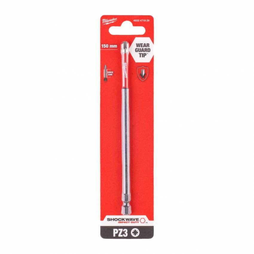 Біт SHOCKWAVE MILWAUKEE, PZ3, 150 мм (1шт) 2-4932471929