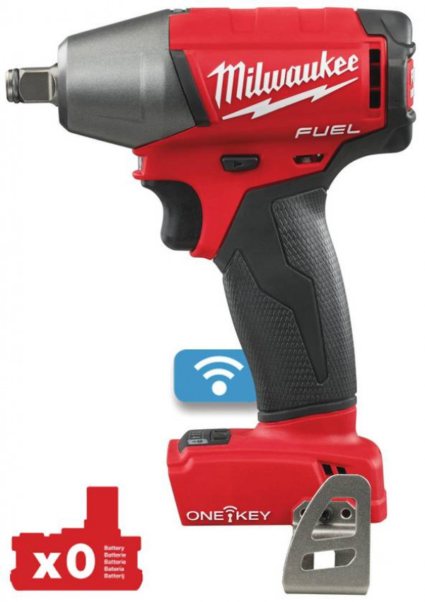 Ударний гайковерт (300 Нм) Н MILWAUKEE 1/2\" M18 FUEL ONEIWF12-0 ONE-KEY з фрикц. кільцем 4933451153-4933451153