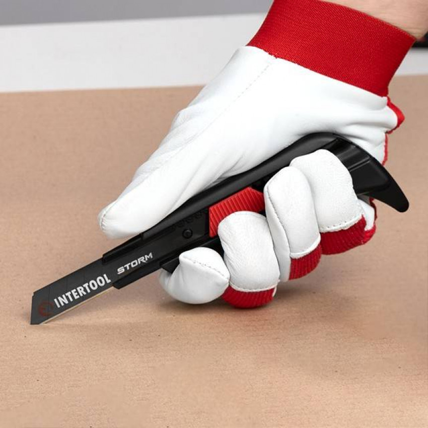 Ніж сегментний для лінолеуму 18мм, металева напрямна, STORM INTERTOOL HT-0538-HT-0538
