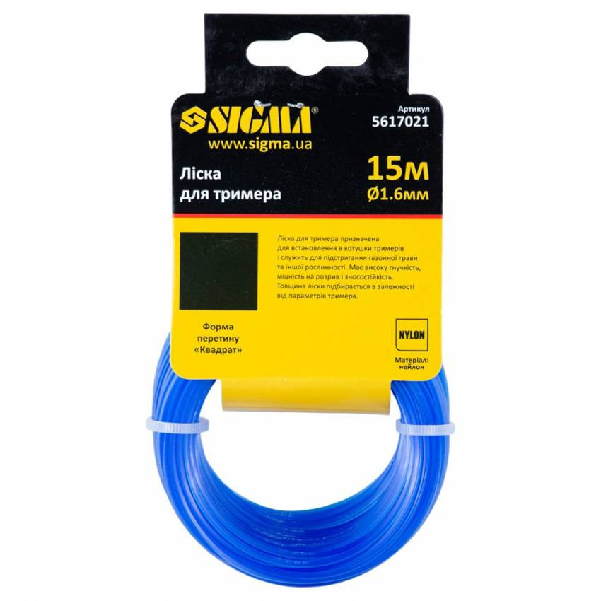 Лісочка для тримера квадрат Ø1.6мм 15м Sigma (5617021)-5617021