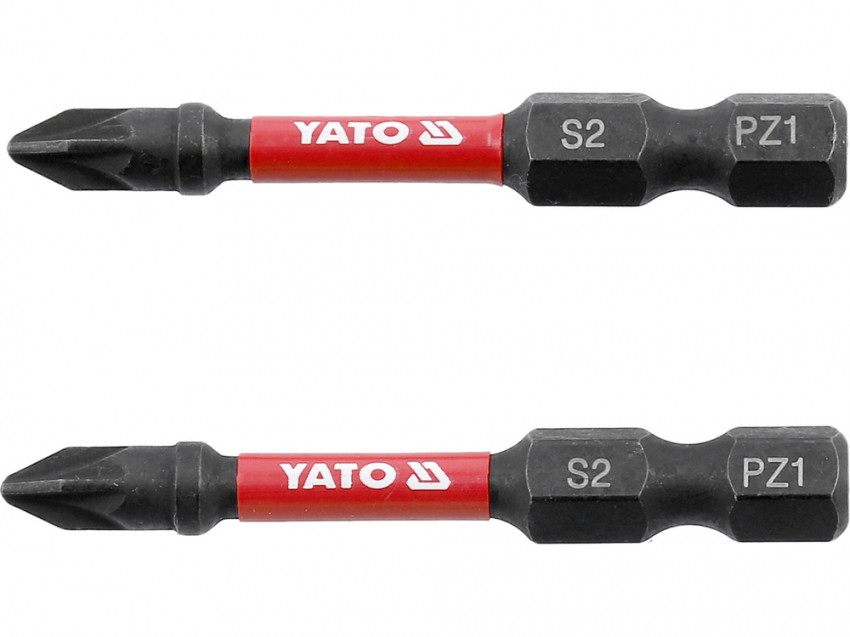 Насадка викруткова ударна YATO; PZ1 х 50 мм. шпиндель 6-гран- 1/4", 2 шт.[10]-YT-78043