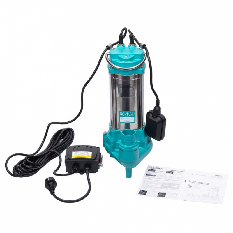 Насос каналізаційний 1.5 кВт Hmax 19.5м Qmax 350л/хв з ножем (нерж) AQUATICA (773434)-773434