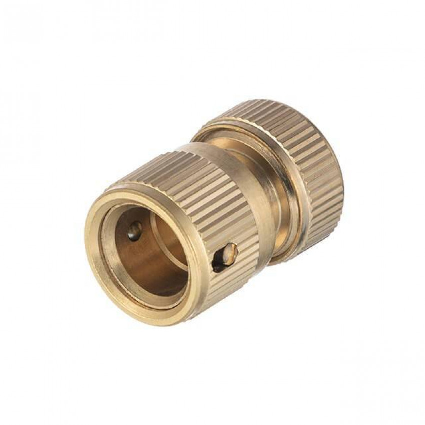 Конектор латунний з аквастопом 1/2" на шланг 1/2" STORM INTERTOOL GE-1219-GE-1219
