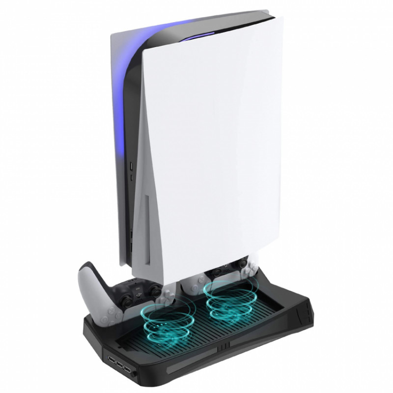 Вертикальна підставка для Sony PlayStation PS5 із відділенням під диски-