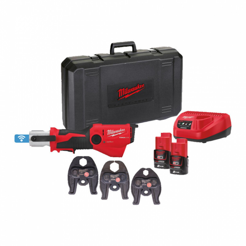 Обтискач гідравлічний акумуляторний для труб MILWAUKEE, M12 ONEHPT-202C V-SET2 (зарядний пристрій С12 С, 2 акумулятори М12 В2 2А-4933481034