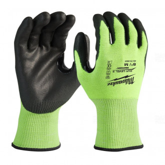 Рукавиці сигнальні MILWAUKEE, з опором порізам 3/C рівня, 11/XXL, (12шт)-[articul]