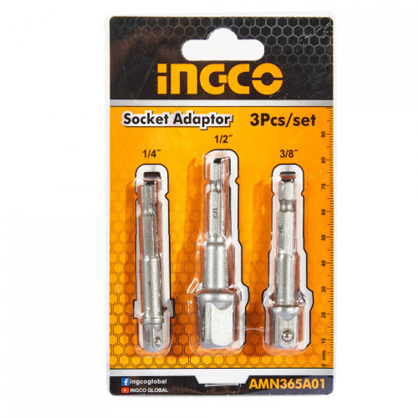 Набір перехідників до торцевих голівок 1/2", 1/4" та 3/8" 3 шт.-AMN365A01