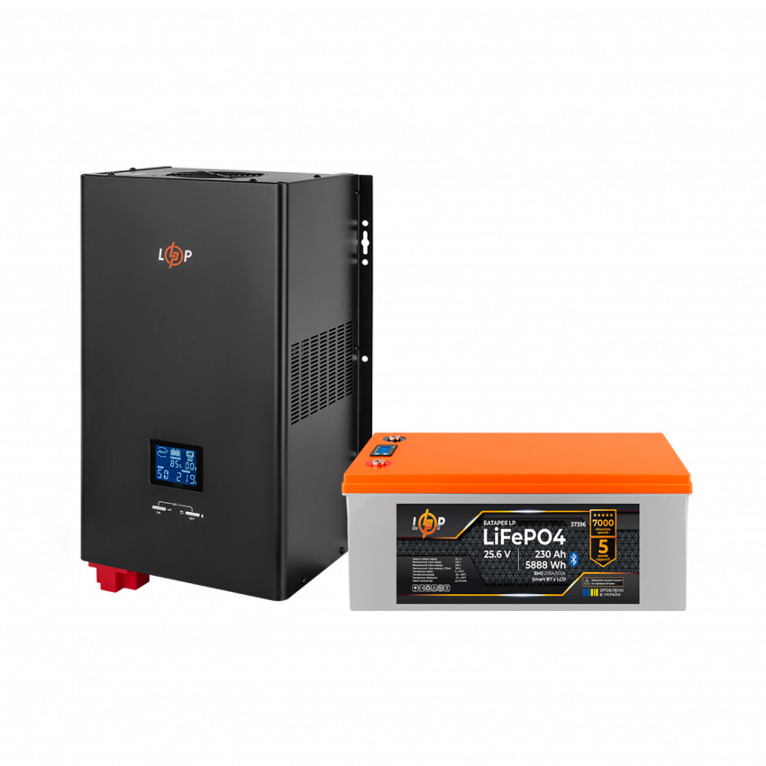Комплект резервного живлення LP(LogicPower) ДБЖ + літієва (LiFePO4) батарея (UPS W3600 + АКБ LiFePO4 5888W)-