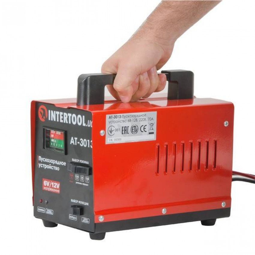 Пристрій пускозарядний 6/12 В, 70 А, 140 Вт, до 100 Аг INTERTOOL AT-3013-AT-3013