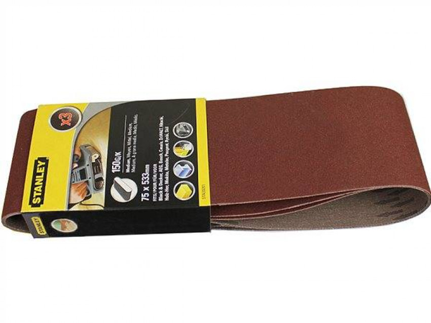 Папір шліфувальний STANLEY 75мм x 533мм, 400 гр/мм2-STA33201-XJ