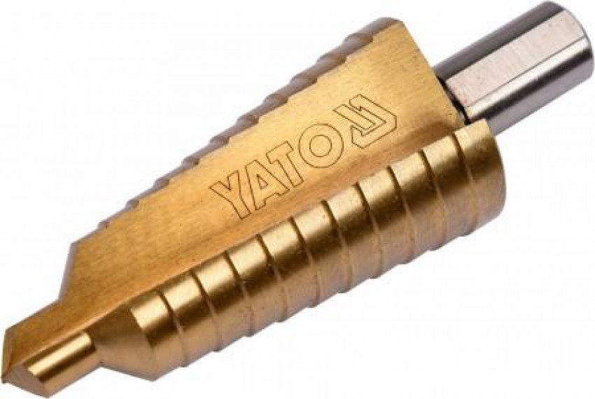 Свердло конічне титанове ступінчасте по металу YATO: HSS 4241, Ø= 10-30 мм, L= 87/60 мм-YT-44746
