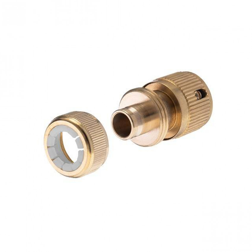 Конектор латунний з аквастопом 1/2" на шланг 1/2" STORM INTERTOOL GE-1219-GE-1219
