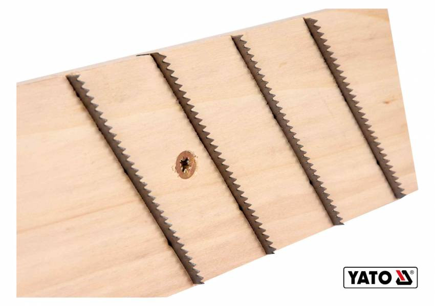 Терка для зняття штукатурки дерев'яна з дрібними зубцями YATO 405 х 84 мм пластикова ручка-YT-52473