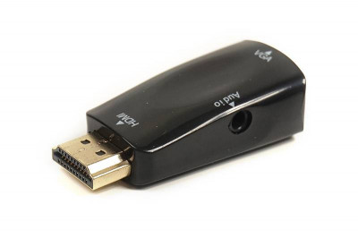 Перехідник PowerPlant HDMI-VGA Audio з аудіо кабелем 0.5м-[articul]