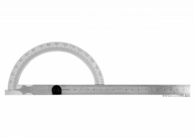 Кутомір- транспортир з лінійкою YATO; 150 х 250 мм, діапазони: кут- 0-180°, відстань- 0-200 мм-[articul]
