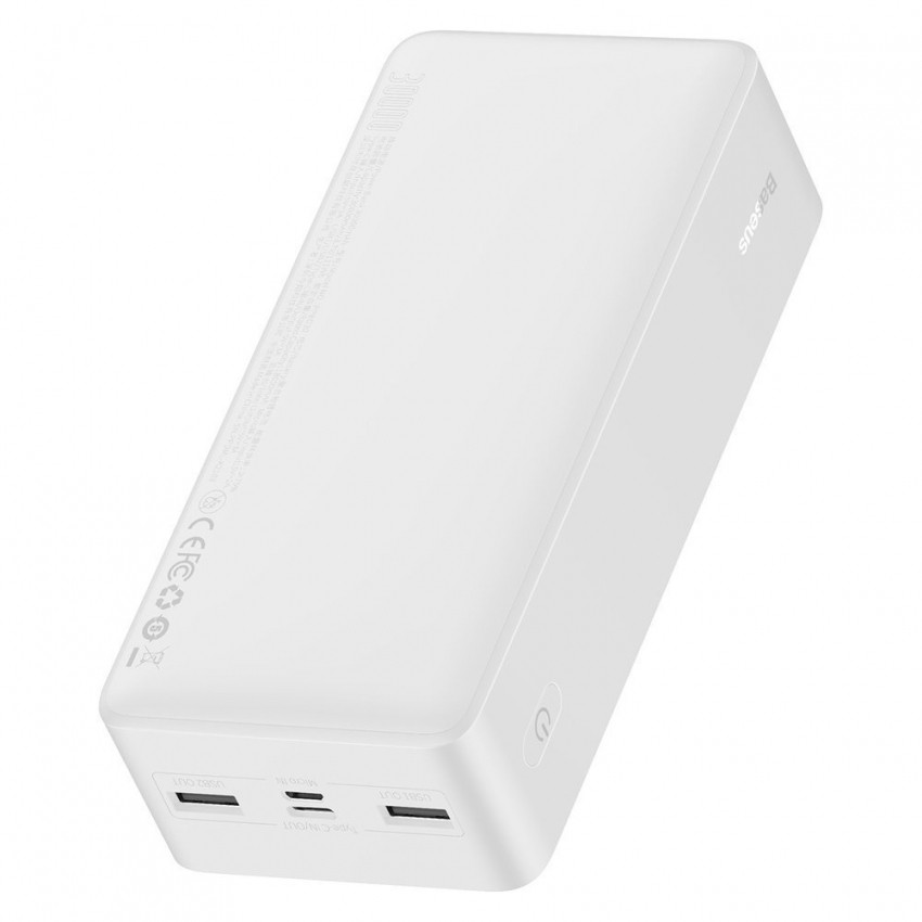 Зовнішній акумулятор Baseus Bipow Digital Display 30000mAh 15W Білий (PPDML-K02)-