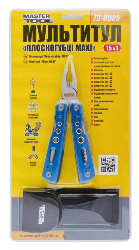 Мультитул MASTERTOOL "Плоскогубці MAXI" 15в1 79-0525-79-0525