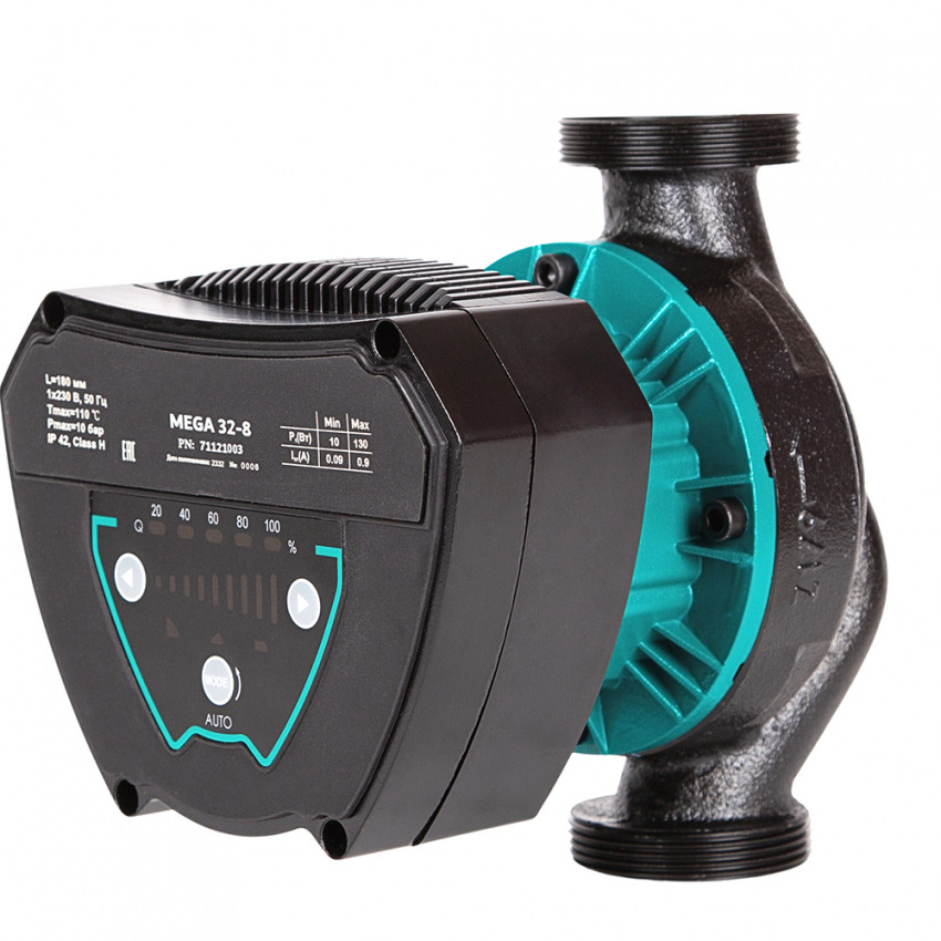 Насос циркуляційний енергозберігаючий 6-90Вт Hmax 6м Qmax 108л/хв Ø2" 180мм + гайки Ø1¼" AQUATICA GPA32-6/180 IV (774073)-774073