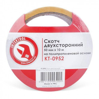 Скотч двосторонній 50 мм * 10 м на поліпропіленовій основі INTERTOOL KT-0952-[articul]