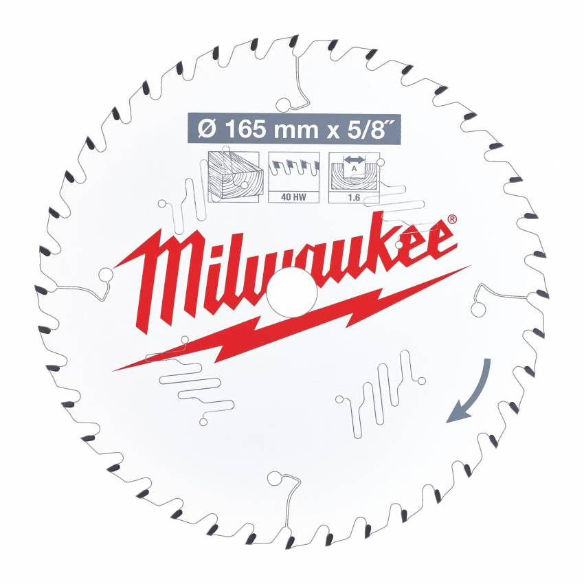 Диск пиляльний MILWAUKEE, Ø165х20х1,8мм, 24 зуб. 1-4932399909