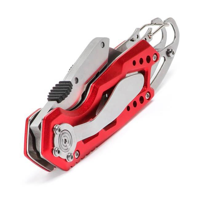 Ніж трапецеподібний 60*19мм складаний, SK5, алюмінієва рукоятка, карабін INTERTOOL HT-0531-HT-0531