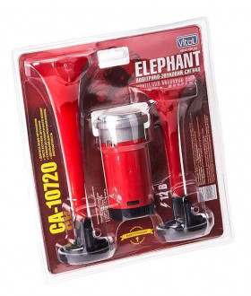 Сигнал повітря CA-10720/Еlephant/2-дудки пластик, червоний 12V/165mm, 215mm-[articul]