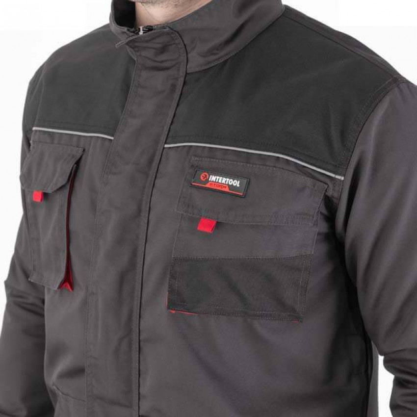 Куртка робоча 80% поліестер, 20% бавовна, щільність 260 г / м2, L INTERTOOL SP-3003-SP-3003