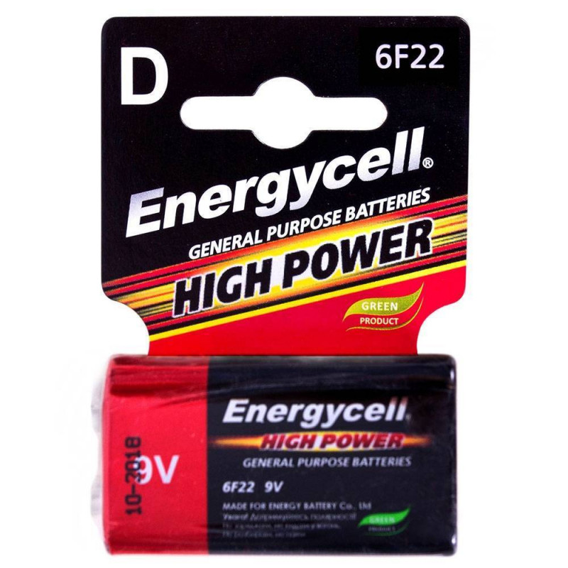 Батарейка Energycell 9V 6F22M-S1 сольова (крона)-4820033111100 (1/10/480) 
