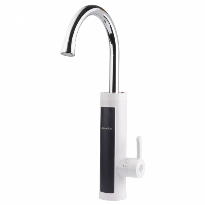 Кран-водонагрівач проточний s89 3.3кВт для кухні вилив вухо на гайці з дисплеєм і термостатом (W) AQUATICA (9789113)-9789113