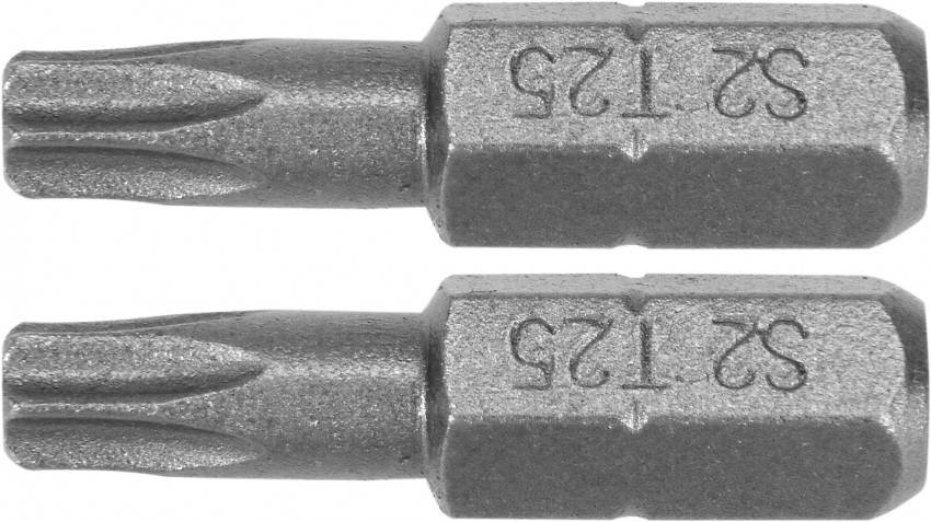 Викрутка насадка YATO: "TORX" T25 x 25 мм, HEX 1/4", AISI S2, 2 шт-YT-77905