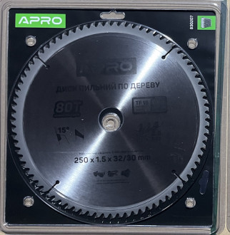 Диск пильний по дереву 250х32(30)х80Т APRO-[articul]