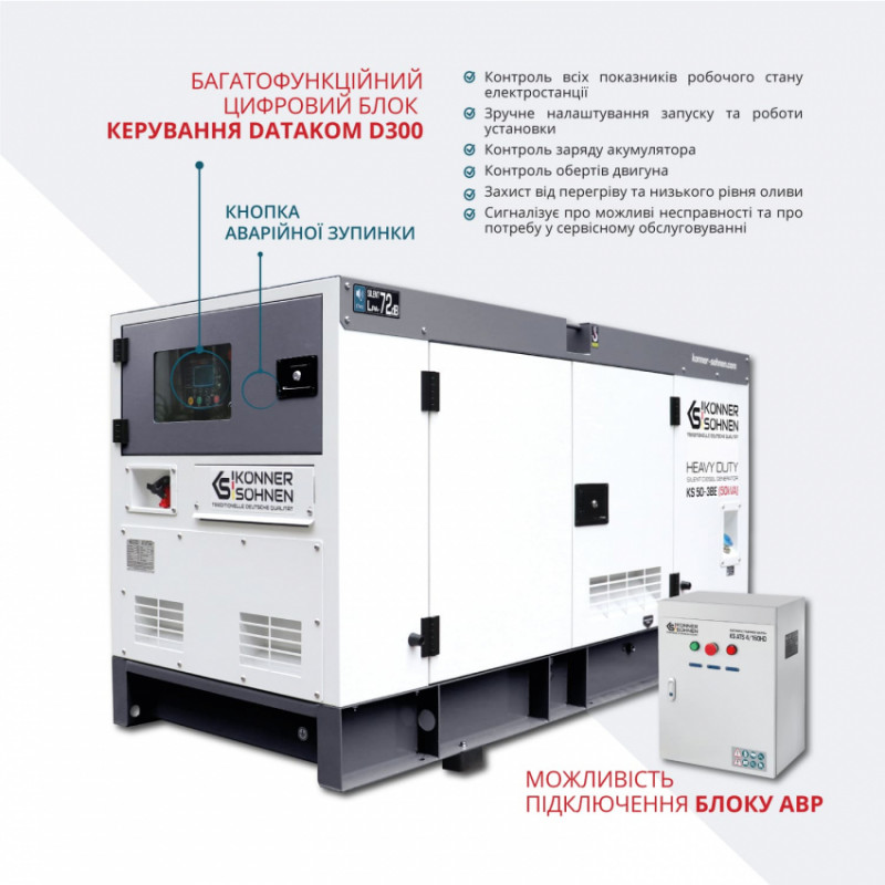 Дизельна трифазна електростанція KS 50-3BE-KS 50-3BE