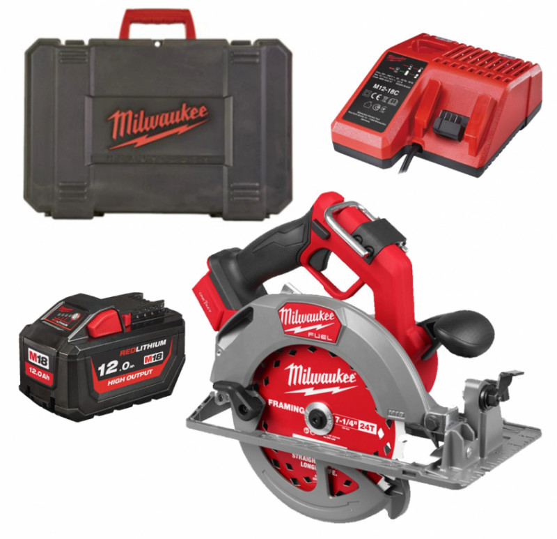 Пила дискова ручна акумуляторна MILWAUKEE M18 FCSO190GR-121C ONEKEY, діаметр 190мм (зарядний пристрій М12-18 FC, 1 акумулятор M1-4933498994