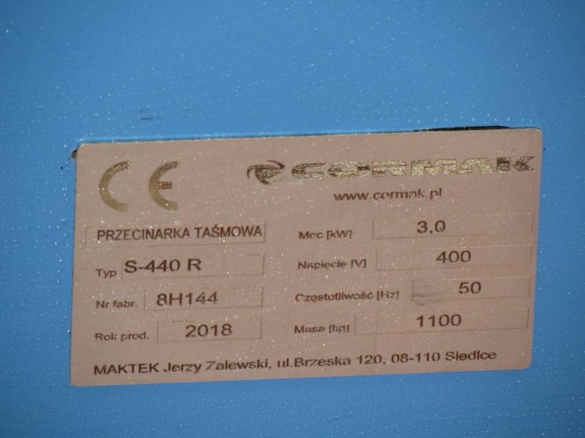 Стрічкопильний верстат CORMAK S-440R-S-440R/400V