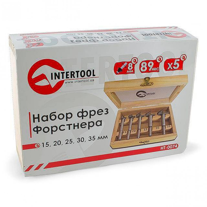 Набір фрез Форстнера, 5 од. INTERTOOL HT-0074-HT-0074