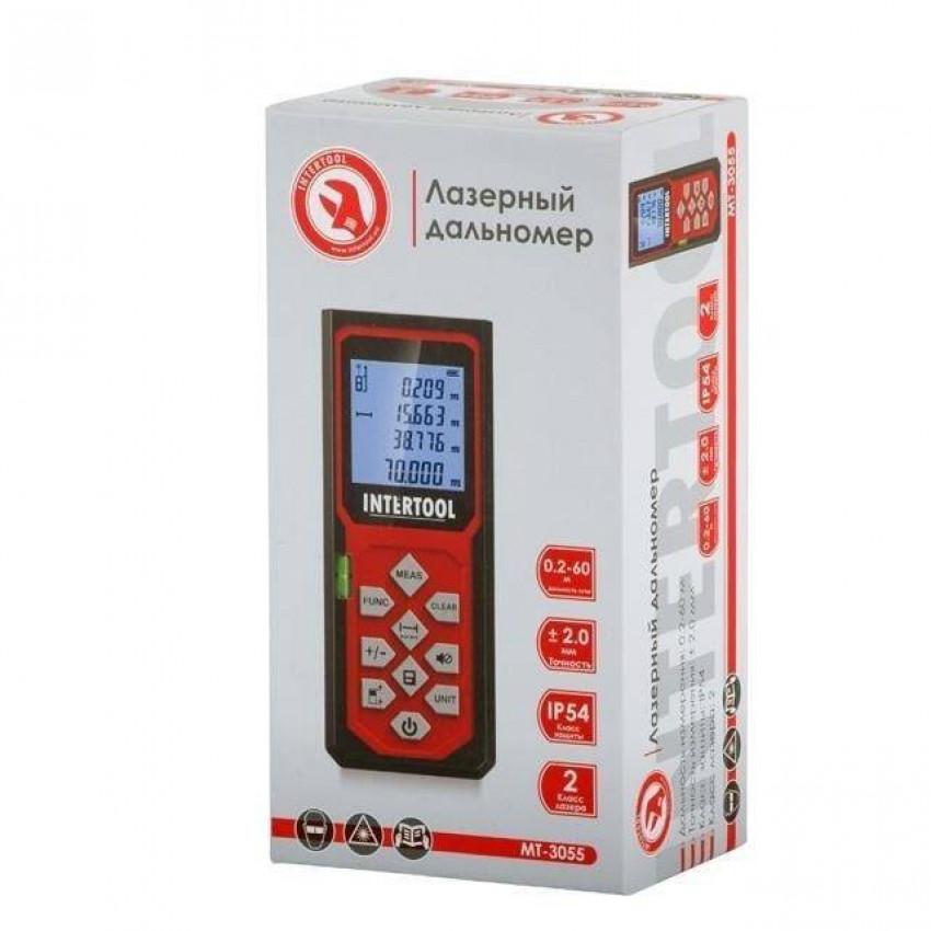 Далекомір лазерний 60 м INTERTOOL MT-3055-MT-3055