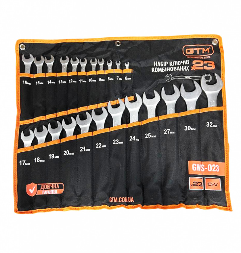 Набір ключів комб. 6-32мм 23од. чохол-GWS-023