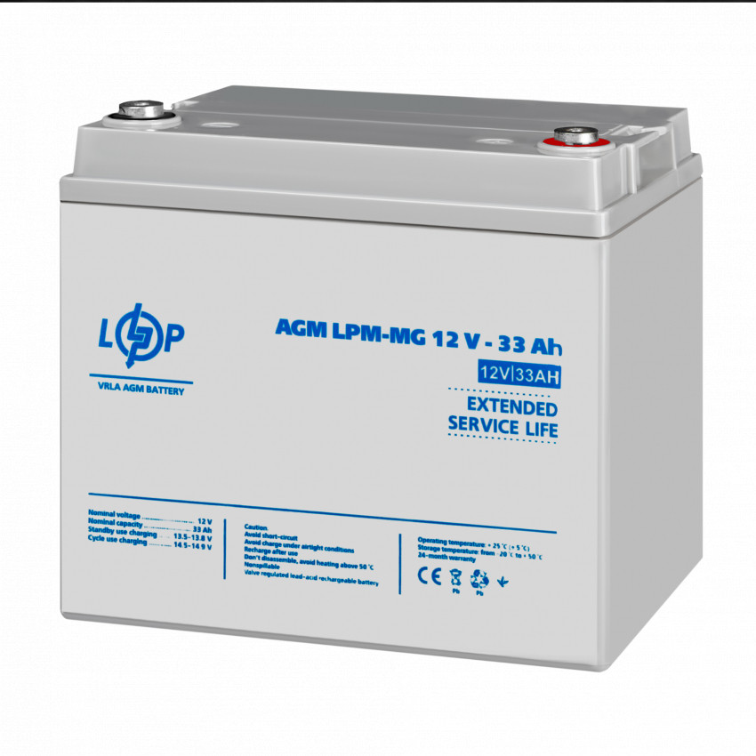 Акумулятор мультигелевий LPM-MG 12V - 33 Ah + справа-