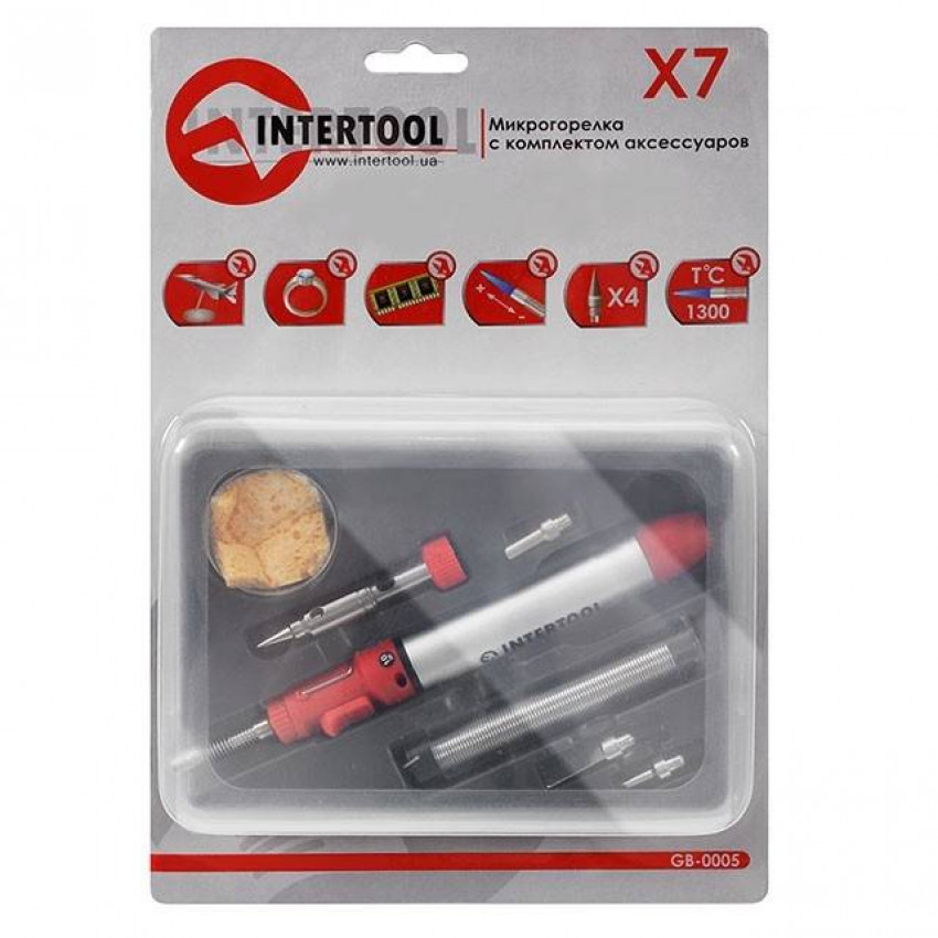 Мікропальник 12 мл, комплект аксесуарів 7 од. INTERTOOL GB-0005-GB-0005