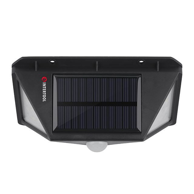 Світильник акумуляторний настінний 100 SMD, вуличний, сонячна панель, датчик руху INTERTOOL LB-0113-LB-0113