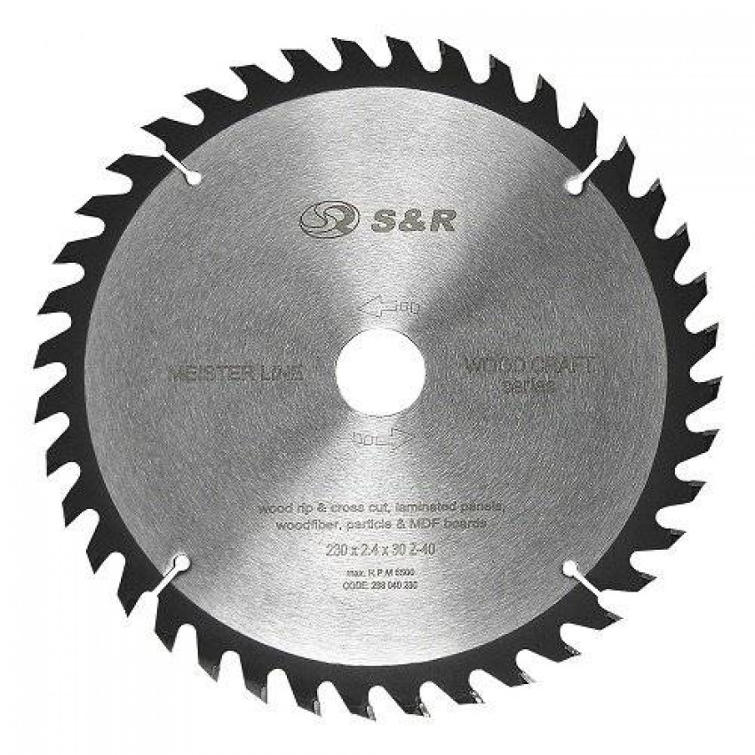 Диск пиляльний S & R Meister Wood Craft 230x30x2,4 мм 40 зуб-238040230