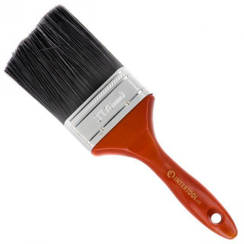 Пензель флейцевий "Лакра", 76*18*76 мм, пластикова ручка INTERTOOL KT-1476-KT-1476