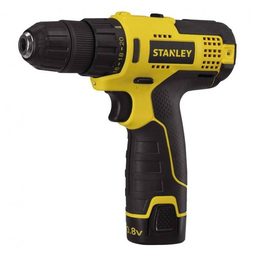 Шуруповерт акумуляторний "Stanley"(без уд-й)10,8V в кейсі з 2 1,5А/год.(Li-ion) акум.патр Ø≤10мм(DW)-STCD1081B2-RU