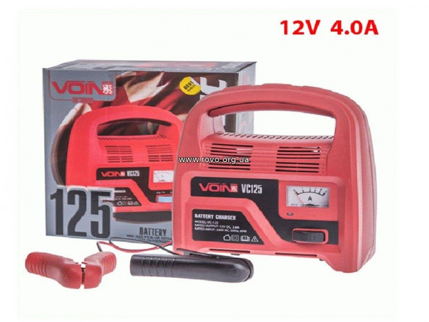 Зарядний пристрій VOIN VC-125 12V/4A/12-60AHR/стрілковий індикатор-VC-125(6)