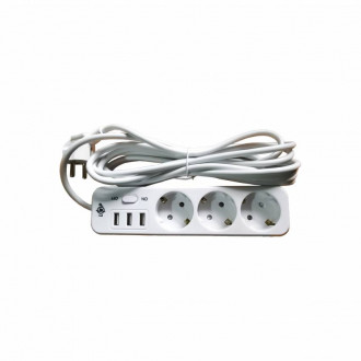 Мережевий фільтр PREMIUM LP-X3 USB 4 м White (2200 Вт)-[articul]