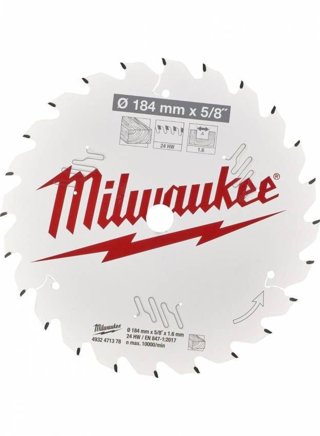 Диск пильний MILWAUKEE, Ø184/15,8мм, 24 зуб.-4932471378