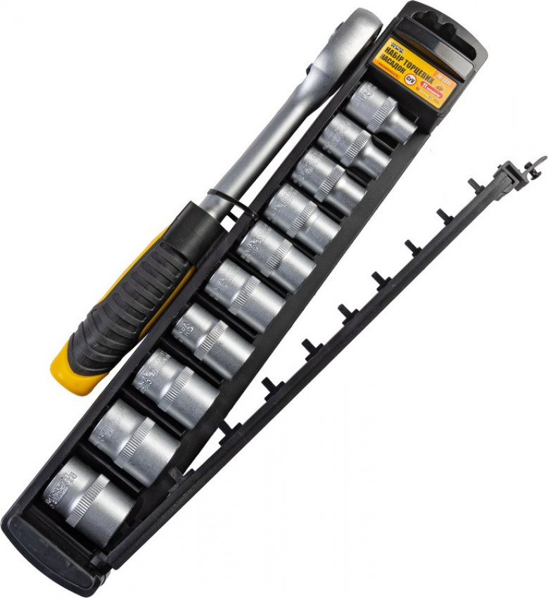 Набір насадок торцевих MASTERTOOL CRV 1/2" 8-19 мм тріскачка 72Т 11 шт 78-1311-78-1311