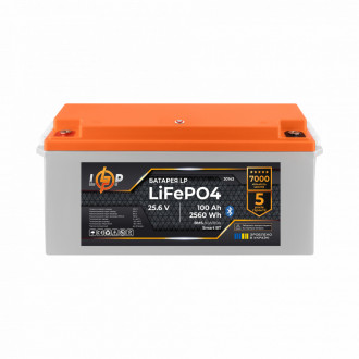 Акумулятор LP LiFePO4 25,6V - 100 Ah (2560Wh) (BMS 80A/50А) пластик Smart BT-[articul]