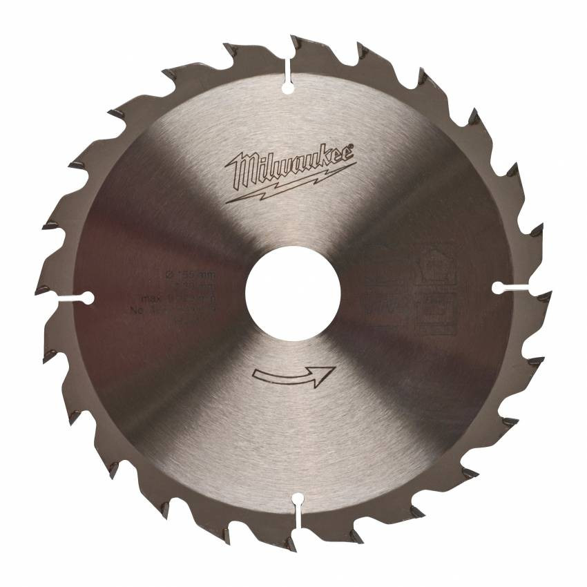 Диск пиляльний MILWAUKEE, Ø165х20х1,8мм, 24 зуб. 1-4932399909